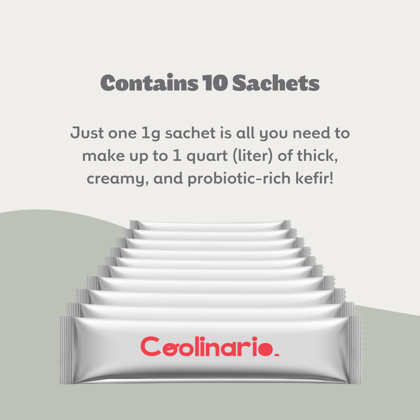 Coolinario Kefir Starter Culture (10-Pack, 1g Sachets)