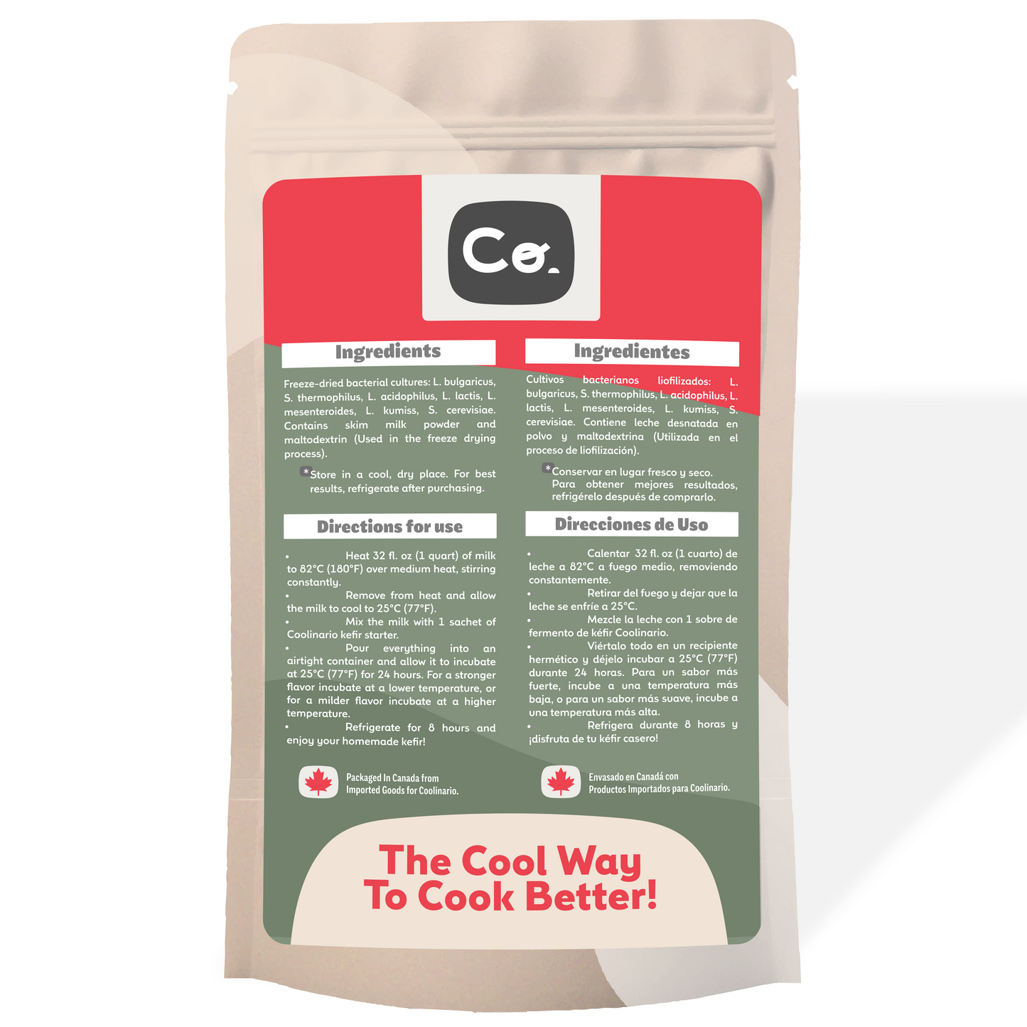 Coolinario Kefir Starter Culture (10-Pack, 1g Sachets)