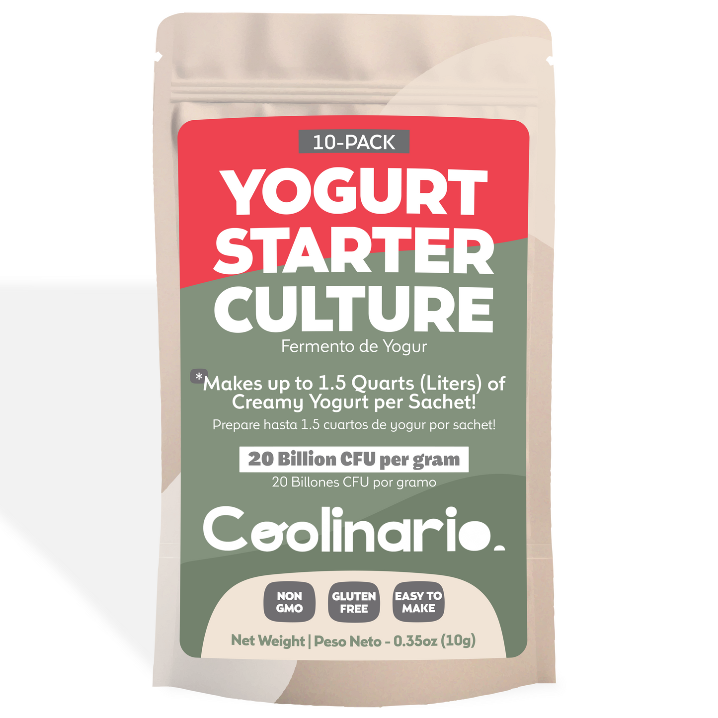Coolinario Yogurt Starter Culture (10-Pack, 1g Sachets)